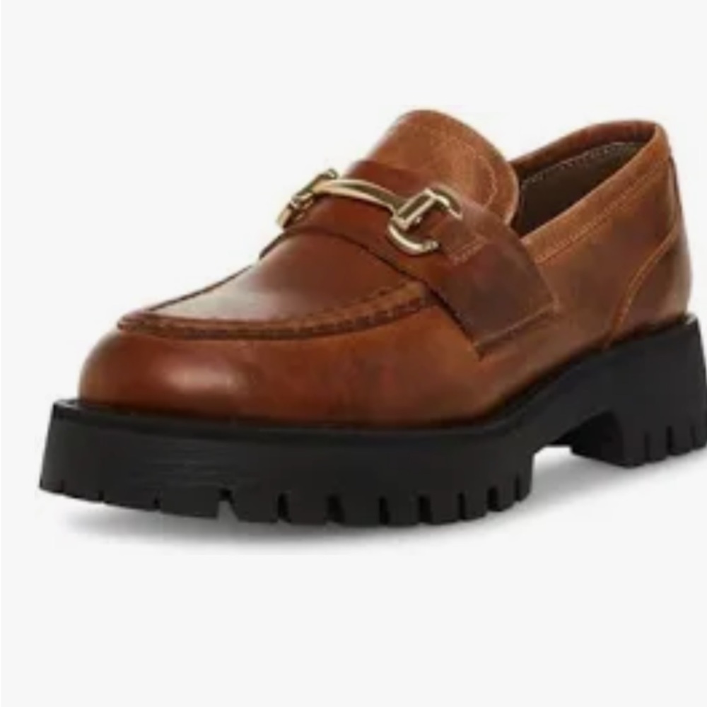 Steve Madden Women’s  Brown Loafer with Gold Accent